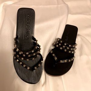 Antonio Milano Black Studded Sandal, Size 8